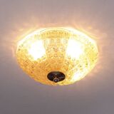 Carl Fagerlund Orrefors crystal wall or ceiling lamp, for Lyfa 1960s
