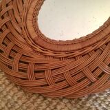 Rattan oval mirror 30x45cm