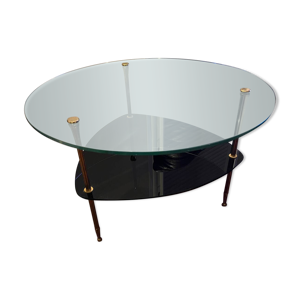 Table basse verre et - laiton