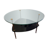 Table basse verre et laiton