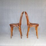 2 Fischel bistro chairs N°18 1/2, circa 1910, wooden seat.