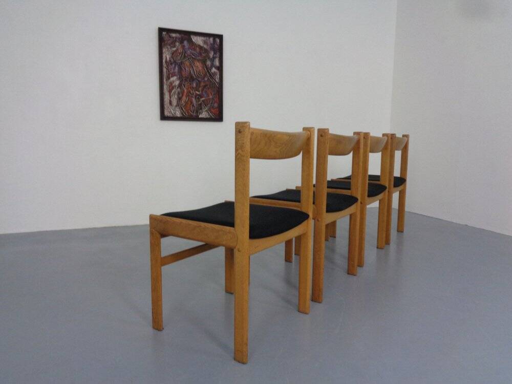 Danish Oak Dining Chairs, Set of 4, 1960s