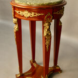Empire style pedestal table with green marble