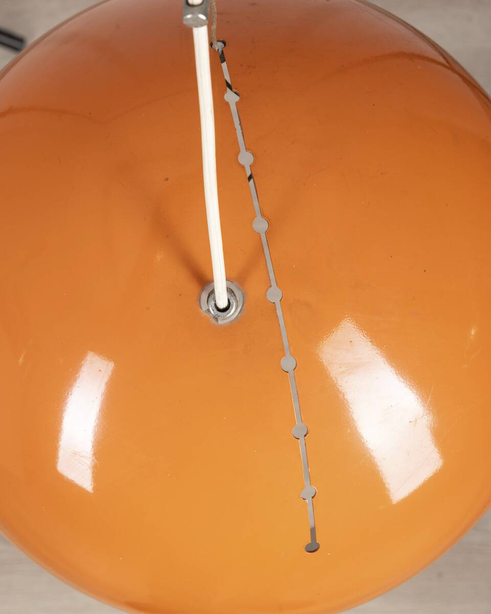 Vintage 70's chandelier in orange metal, italian design