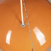Vintage 70's chandelier in orange metal, italian design