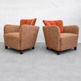 Rare sculptural lounge armchairs by  Kaesz Gyula, Hungary, ca.1941-42