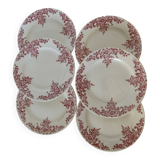 6 Louis XV Boulenger Choisy Le Roi iron earth flat plates, early 20th century