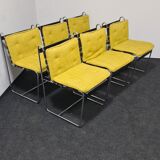 A set of 6 vintage  metal framed dinning chairs
