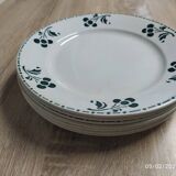 1900 1905 set of 7 earthenware plates Badonviller France Cherry model