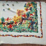 Vintage hunting tablecloth 145x125