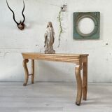 Raw oak butt console