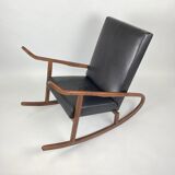 Fauteuil à bascule vintage, Tchécoslovaquie, années 1970