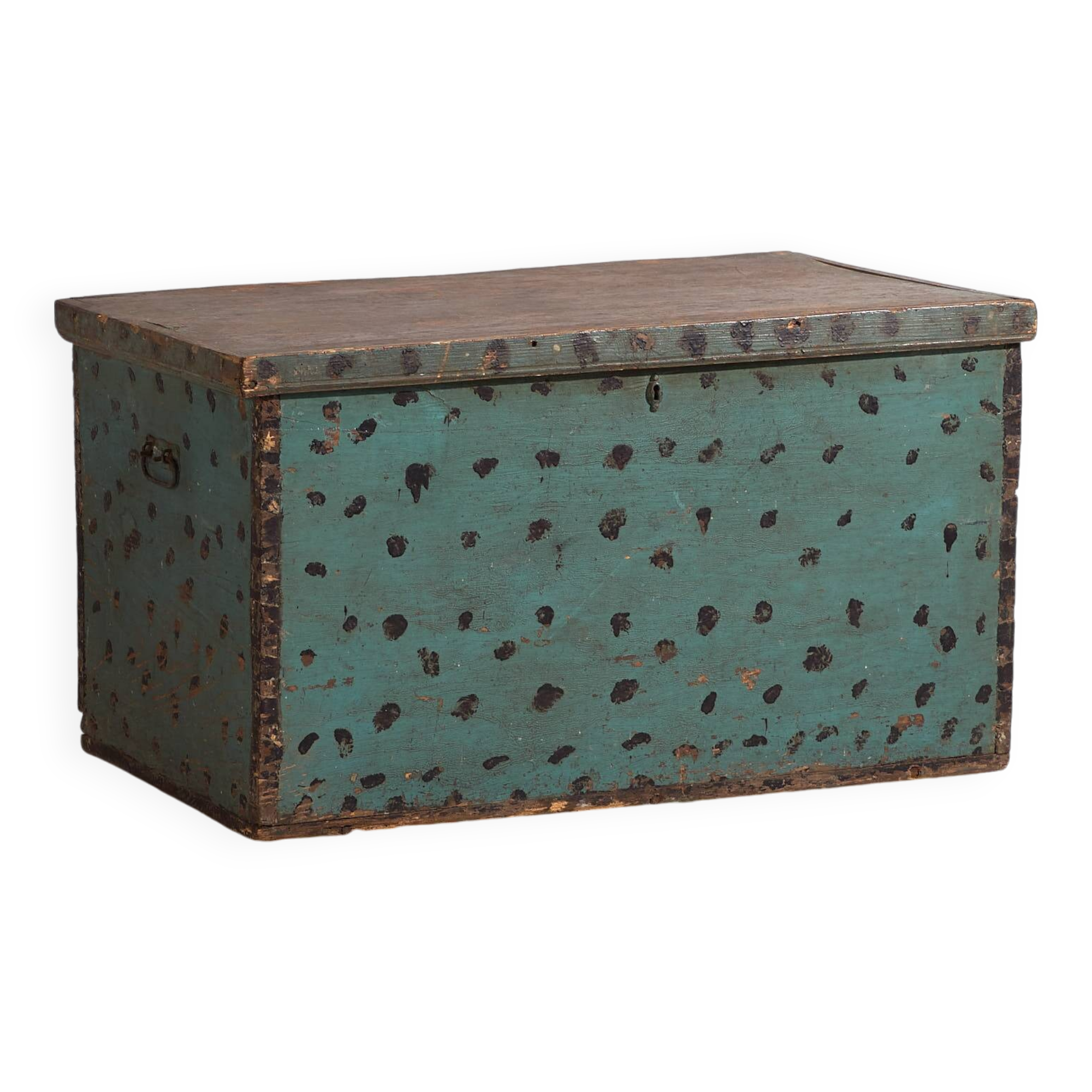 Antique Mint Green Storage Trunk (c.1920)