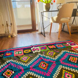 Colorful vintage carpet from Transylvania