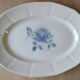 Oval dish Digoin Sarreguemines Blue roses