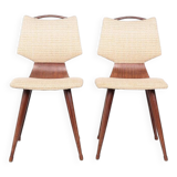set of 2 vintage plywood dining chairs