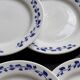 6 Vintage Dessert Plates – Oxford Earthenware – White & Blue