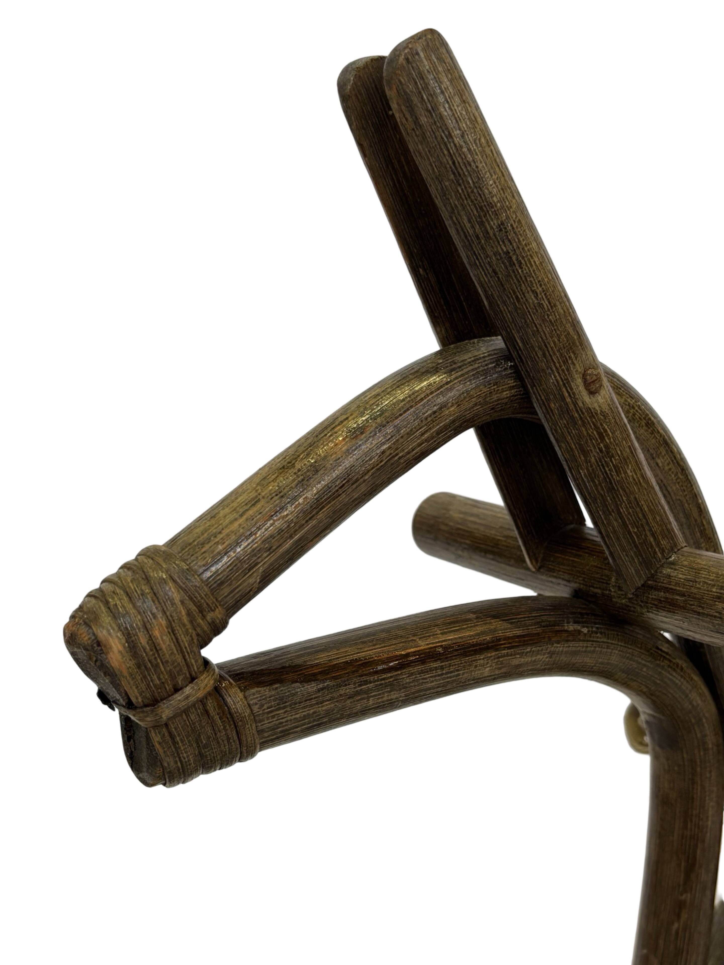 Midcentury bamboo rattan rocking horse 60's design children