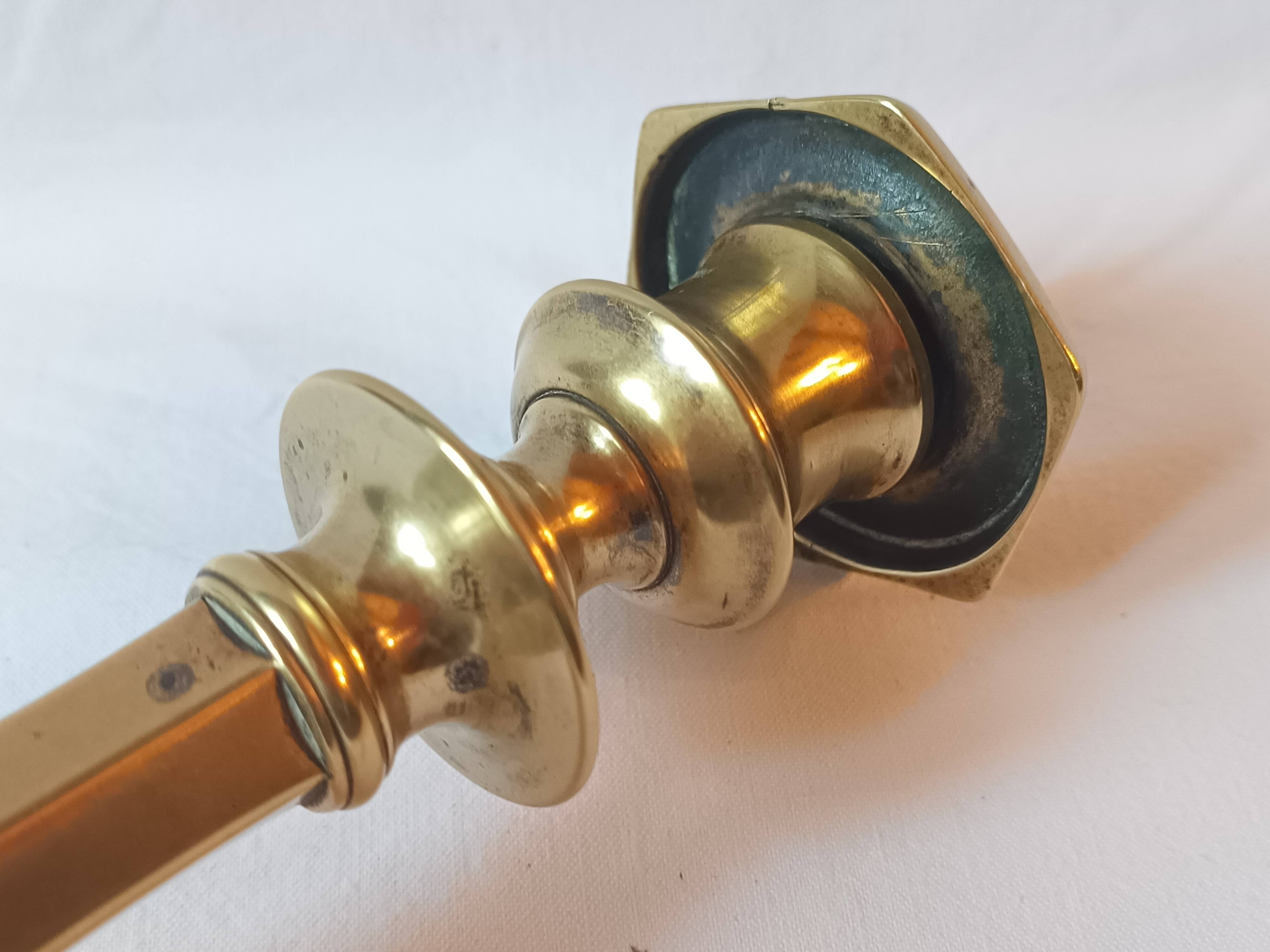 Antique bronze candlestick, 19th century, torch holder, candelabrum.