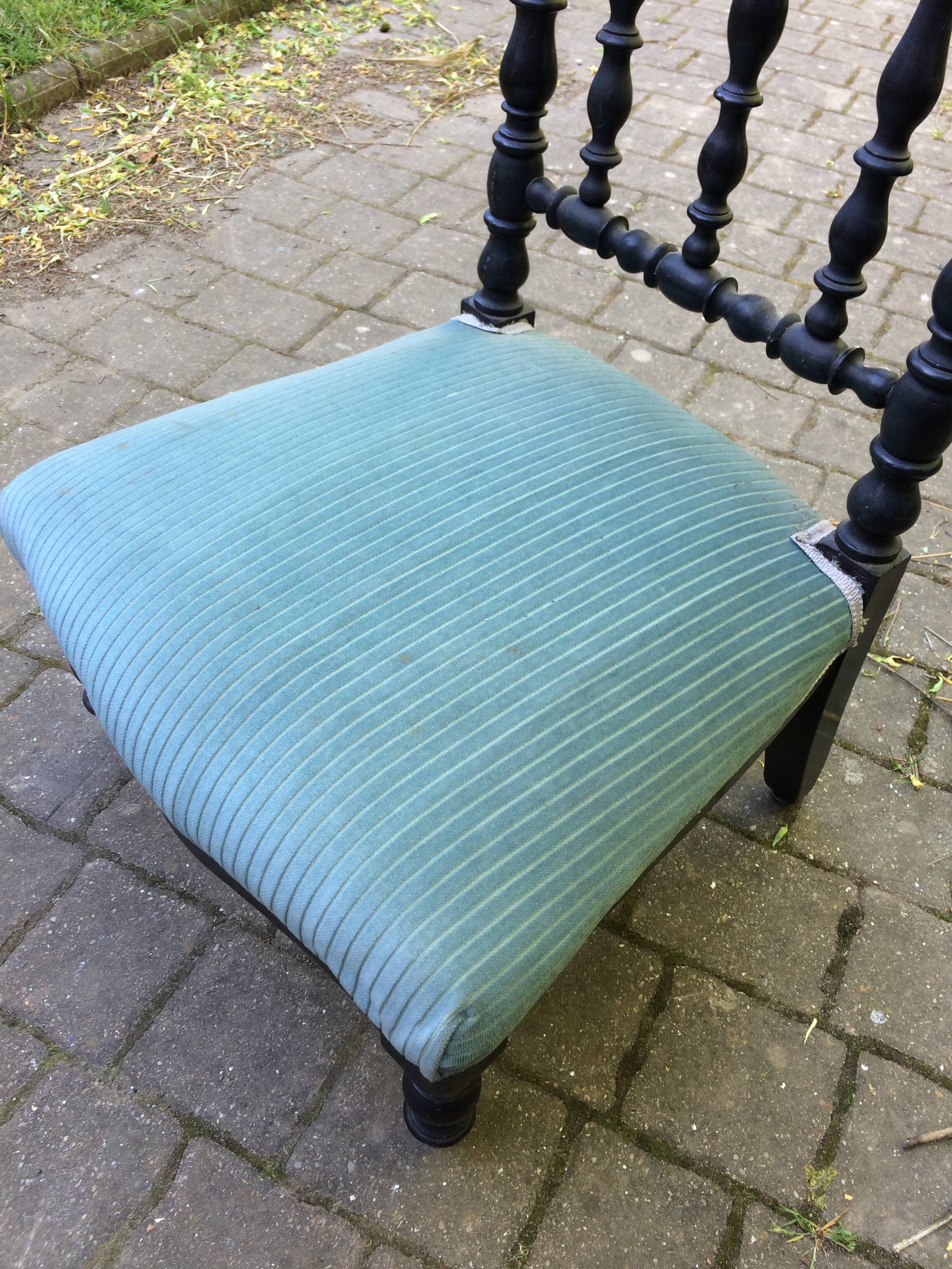 Church kneeler authentic blue velvet