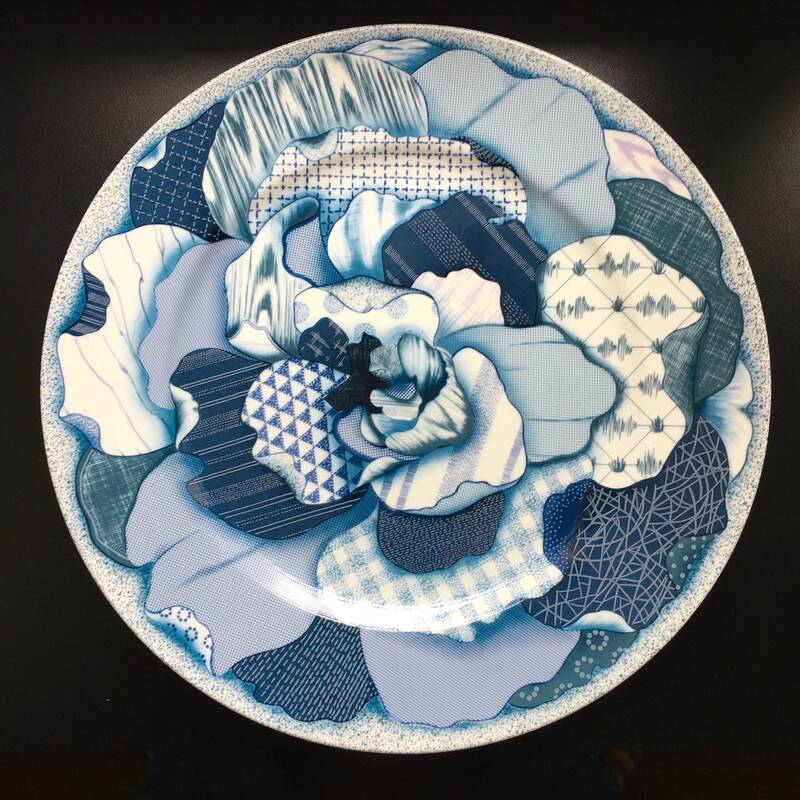 Assiette Présentation 31cm Taitu Milano Bluebianco 1987 Vintage