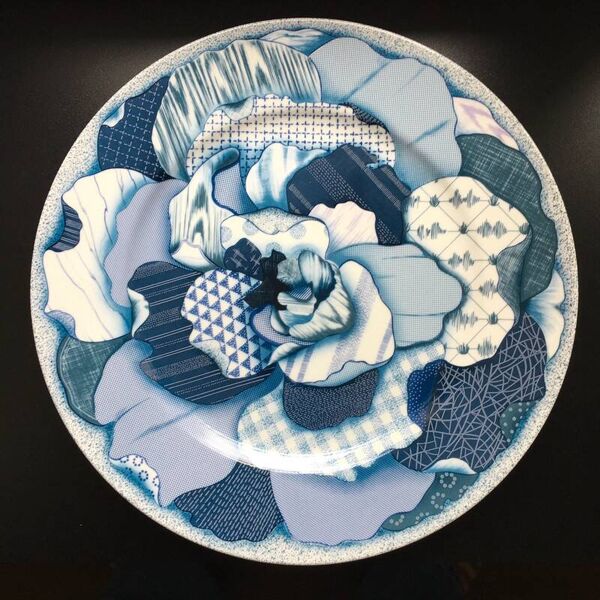 Assiette Présentation 31cm Taitu Milano Bluebianco 1987 Vintage