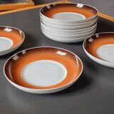 10 soup plates from the 70s, Space Age Porcelain, Manufacture Royale De Li