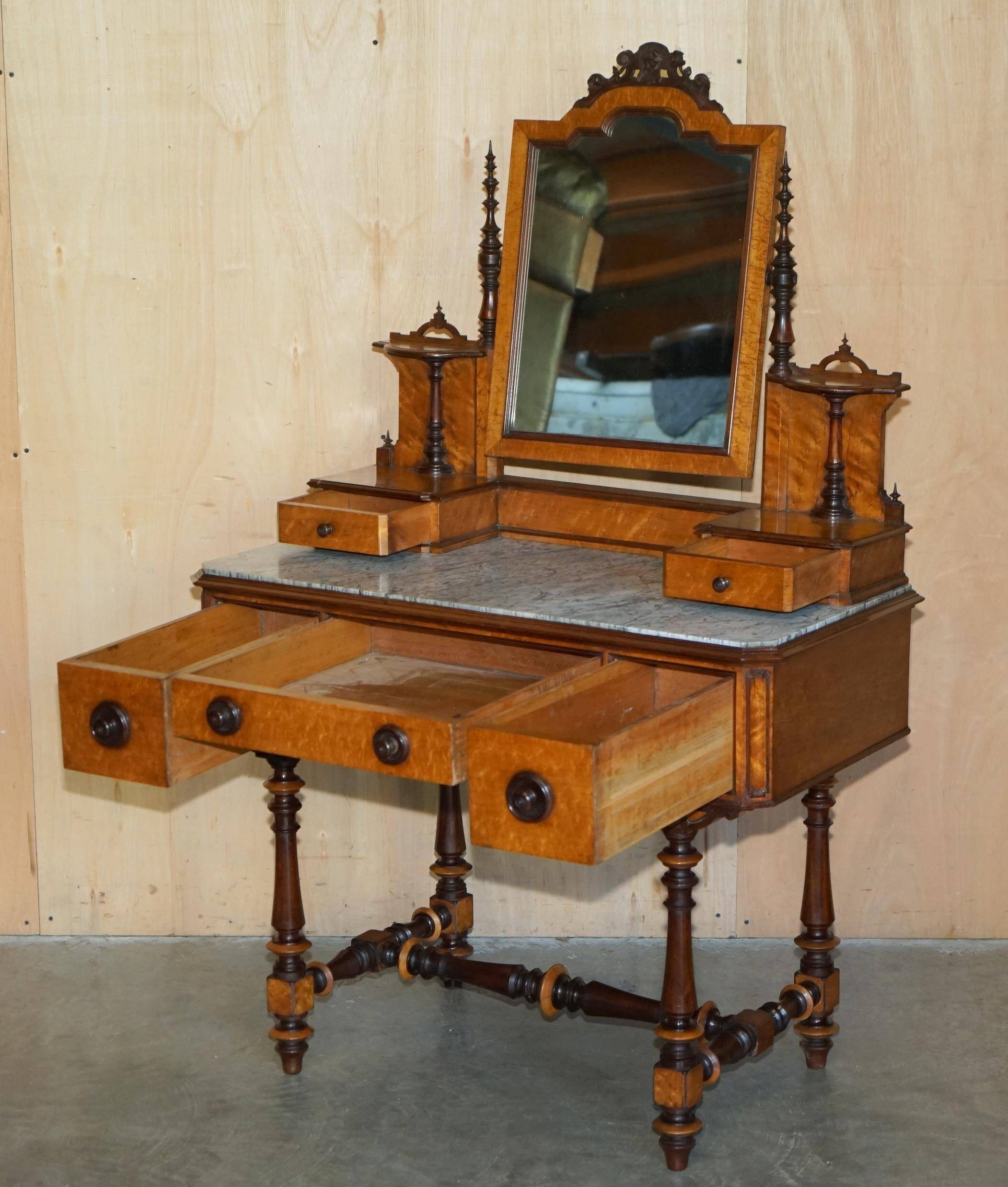 Victorian Hairdresser in Amboyna and Ebony Restored