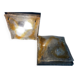 Pair of vintage Murano glass wall lights, Italian work, 70s