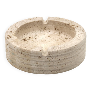 Cerri Nestore round Italian ashtray in travertine, 1970s