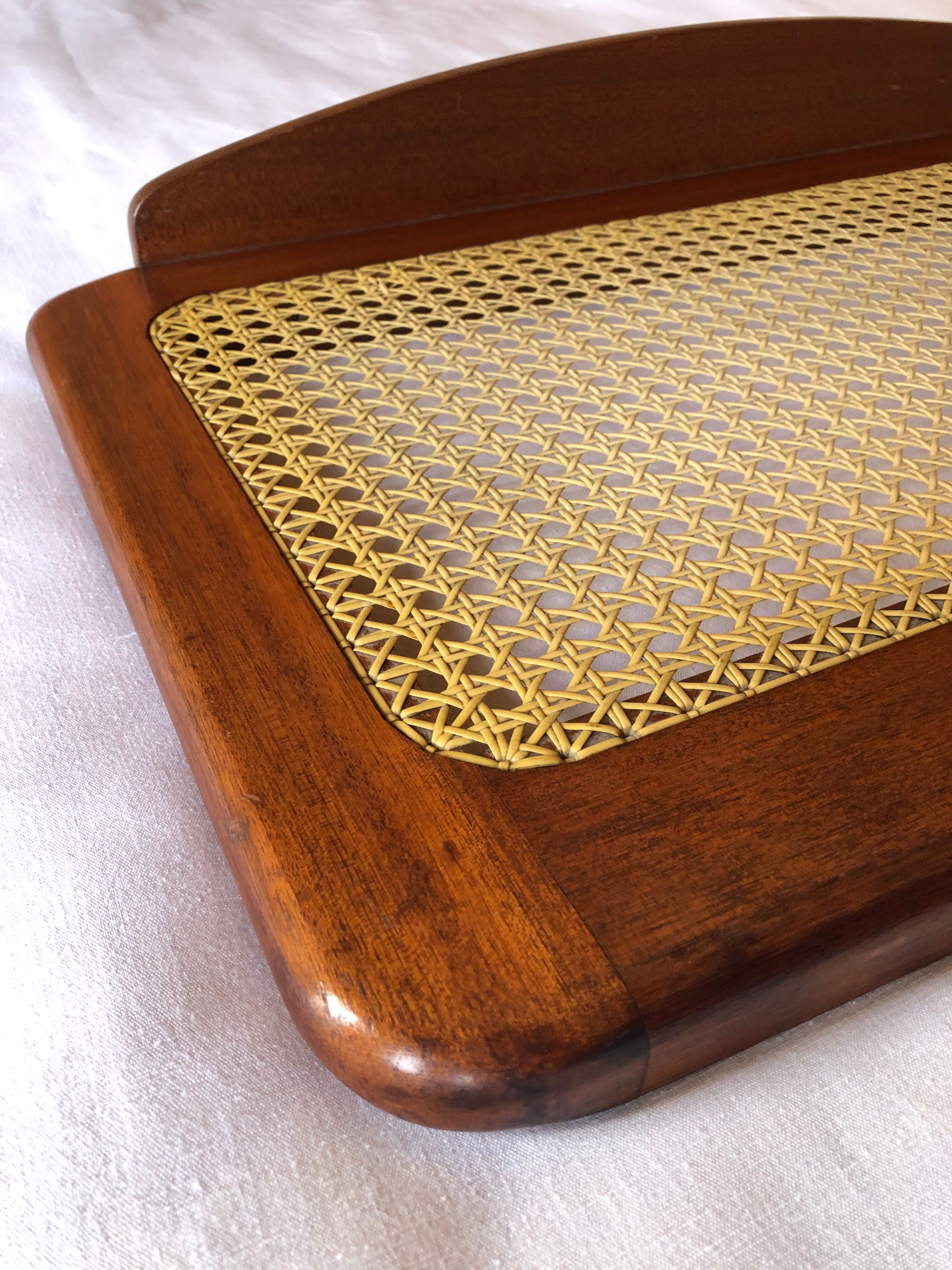 Vintage rattan canning headboard