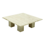 Mid Century Italian Modern Travertine Coffee Table 1970s