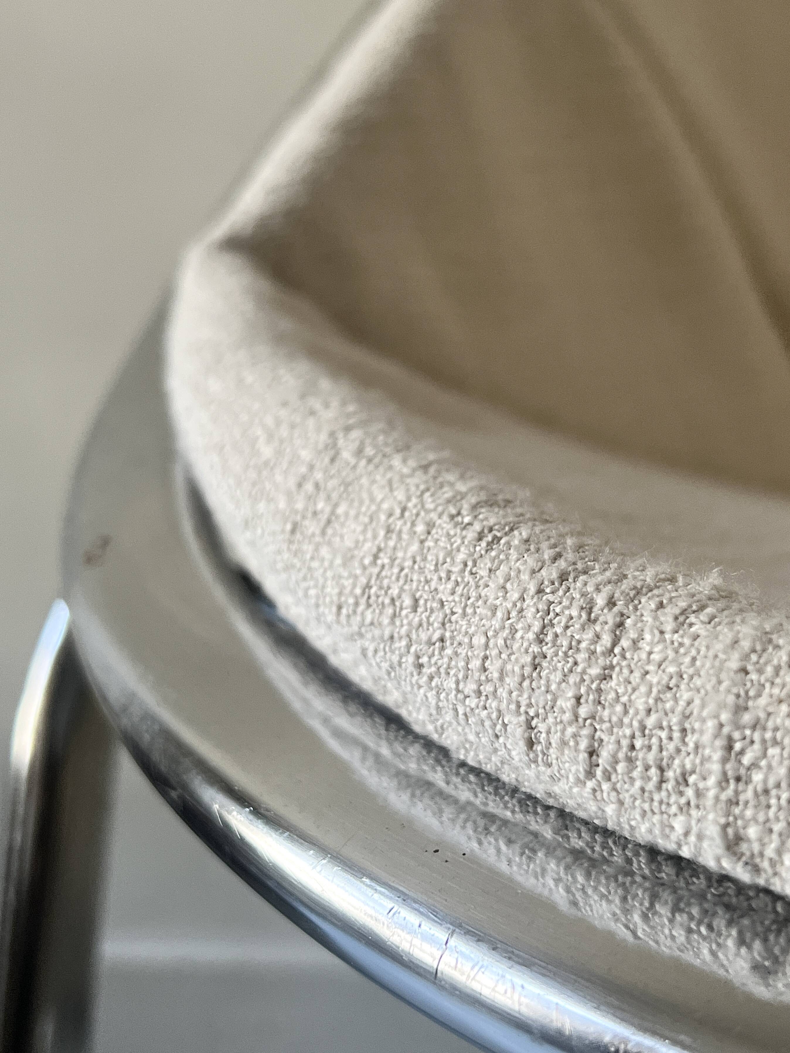 Chromed metal Egg armchair by Gastone Rinaldi, 1970s design chair.