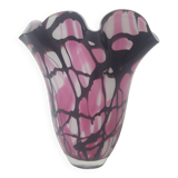 Vintage Murano glass paste vase in handkerchief shape