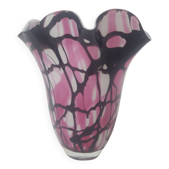 Vase en pâte de verre Murano Vintage forme mouchoir