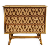 Commode en rotin vintage