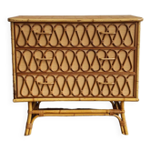 Commode en rotin vintage