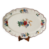 large oval dish Digoin Sarreguemines model Agreste, 1960