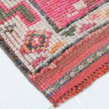 Shades Of Pink Beige Antique Vintage Runner Rug, 89x322Cm