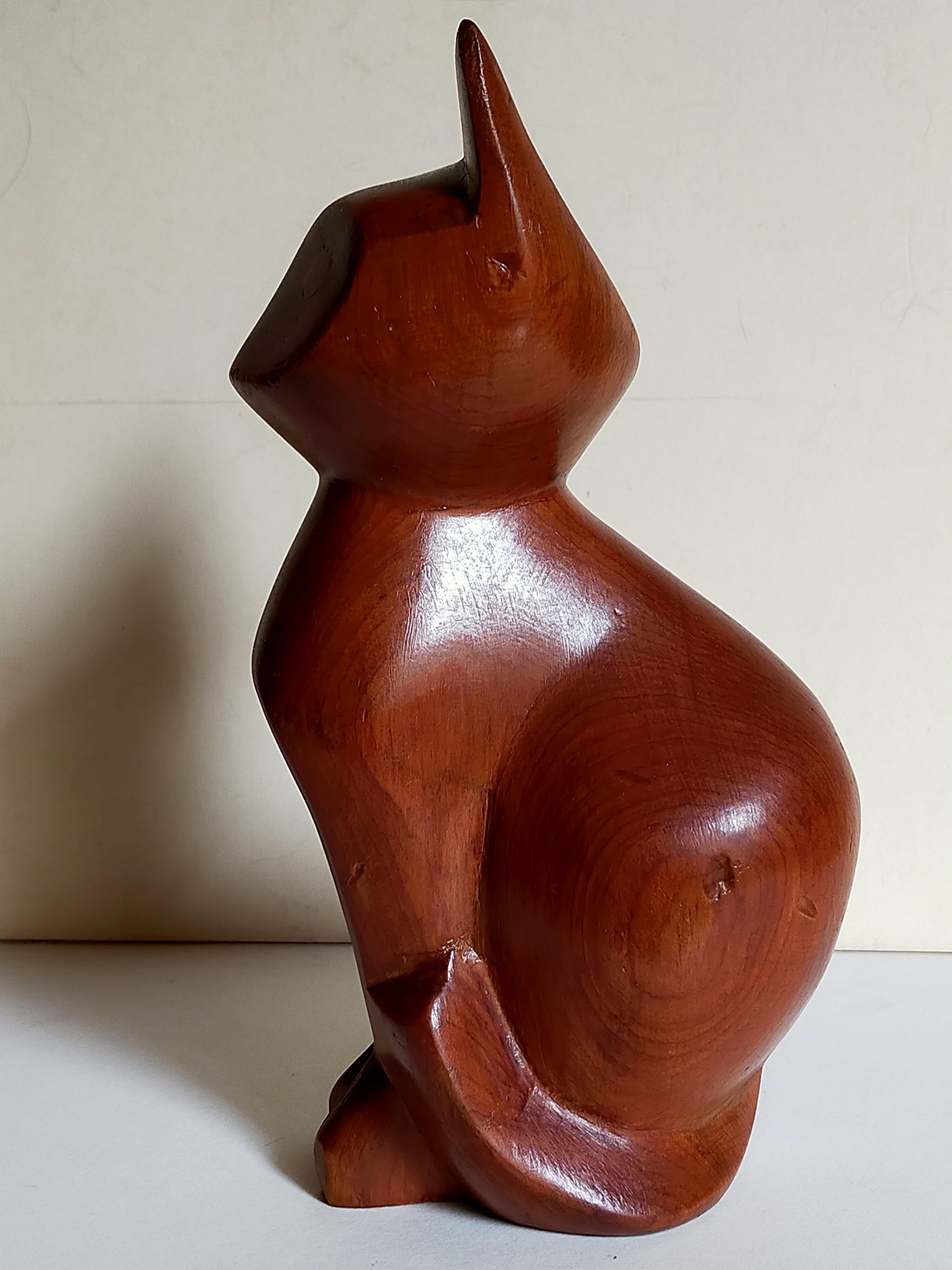 Scandinavian cat in vintage solid wood