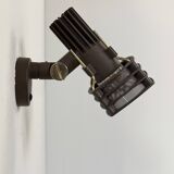 Adjustable vintage brown and brass wall light, France, 1970.