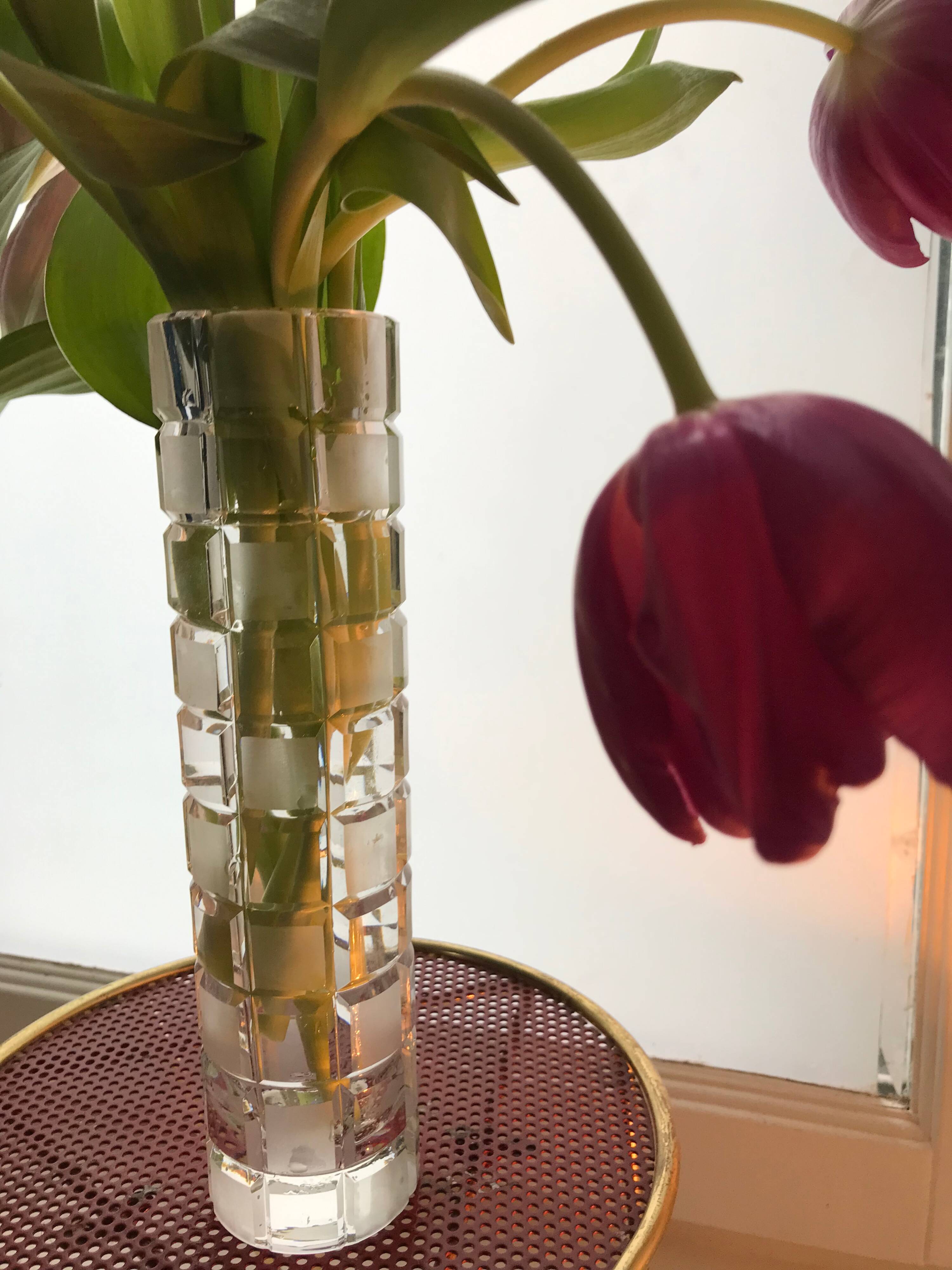 Vintage Vase • Hand Cut Crystal • Bauhaus • Schott Zwiesel • 1950