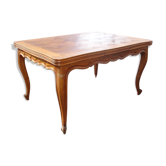 Table de style Louis XV en chene vers 1950 avec rallonges à l'Italienne