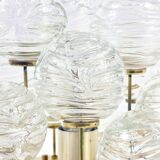 Mid-Century Murano Glass & Brass Flush Mount/Ceiling Light from Doria Leuchten, Germany, 1960s