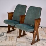 Vintage Czechoslovakian double cinema seats from the 1970s Retro Design