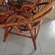 Sofa armchairs and coffee table in vintage rattan of six pieces