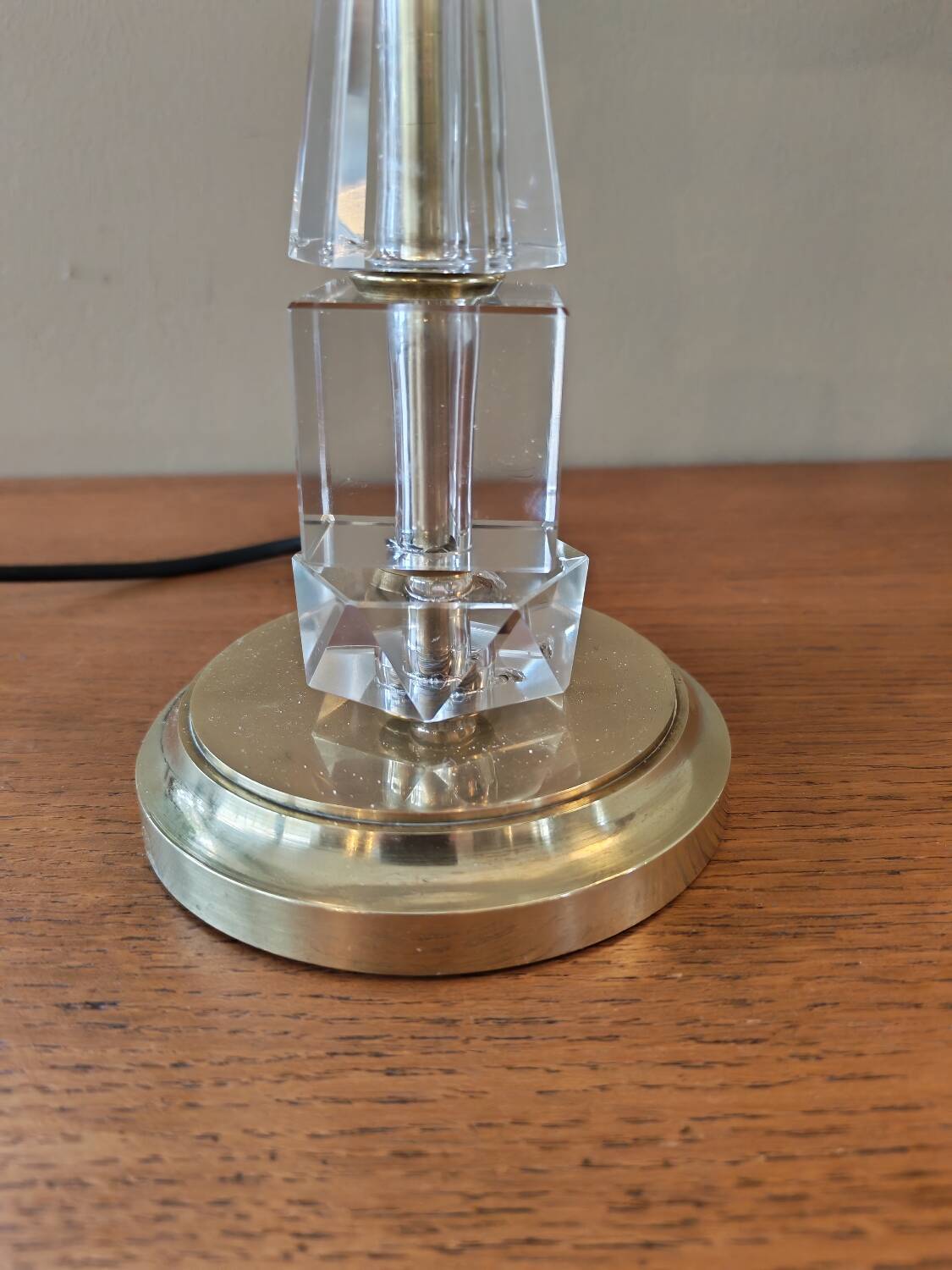 Adnet Art Deco style lamp, glass and brass