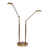 Superbe lampe de table en laiton double L de Ben Demmers des années 1980.