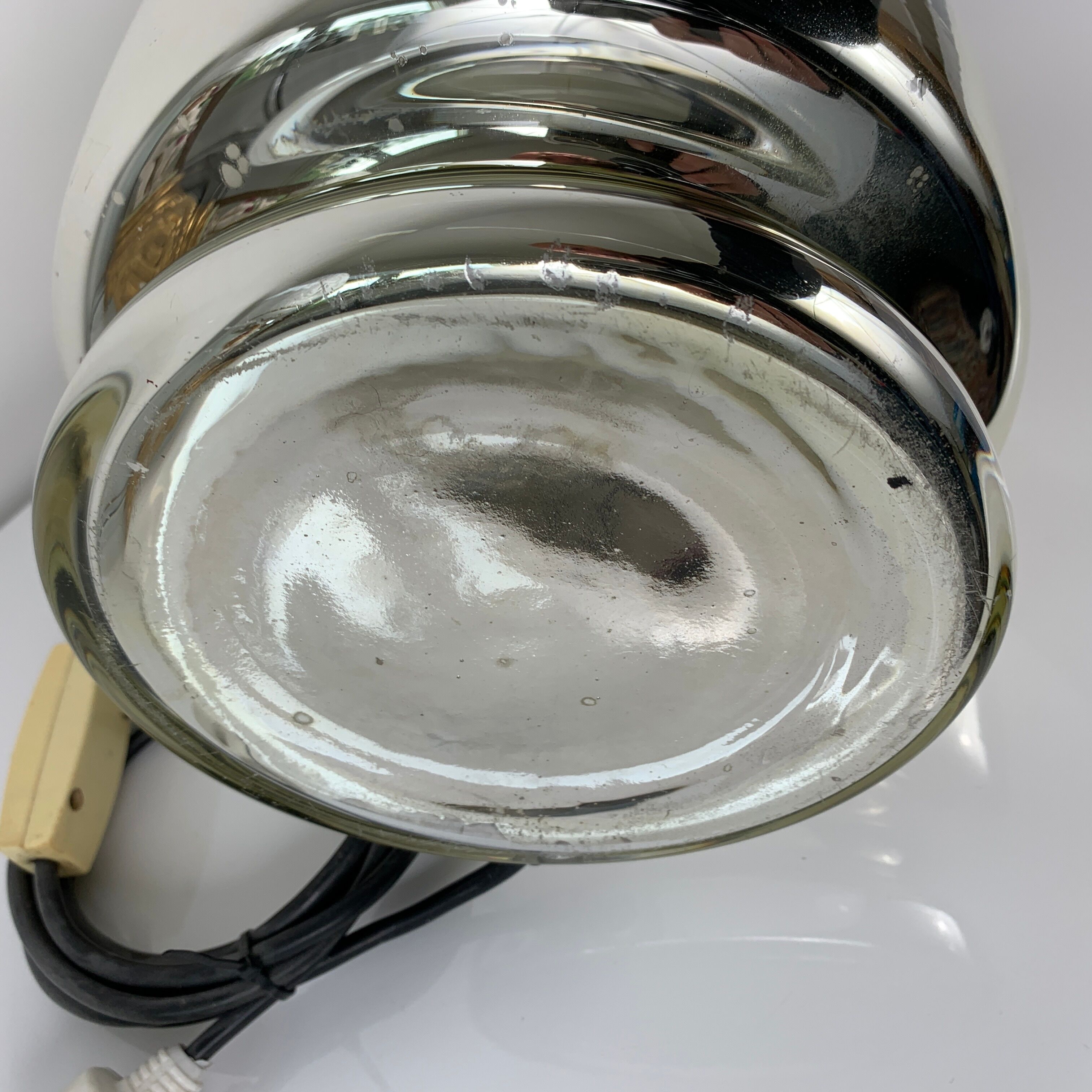 Eglomisé glass lamp foot