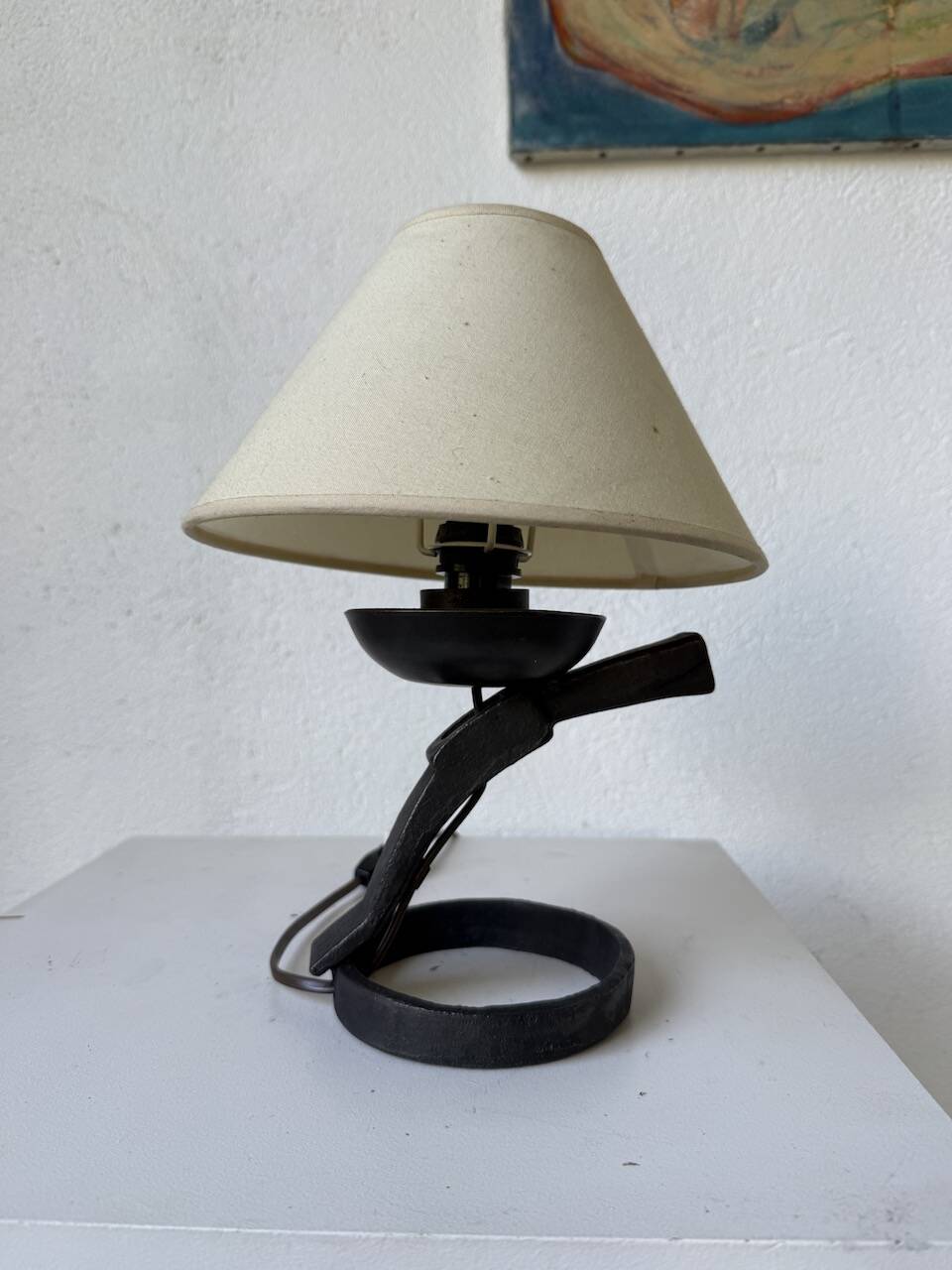 Brutalist metal lamp from the 50s